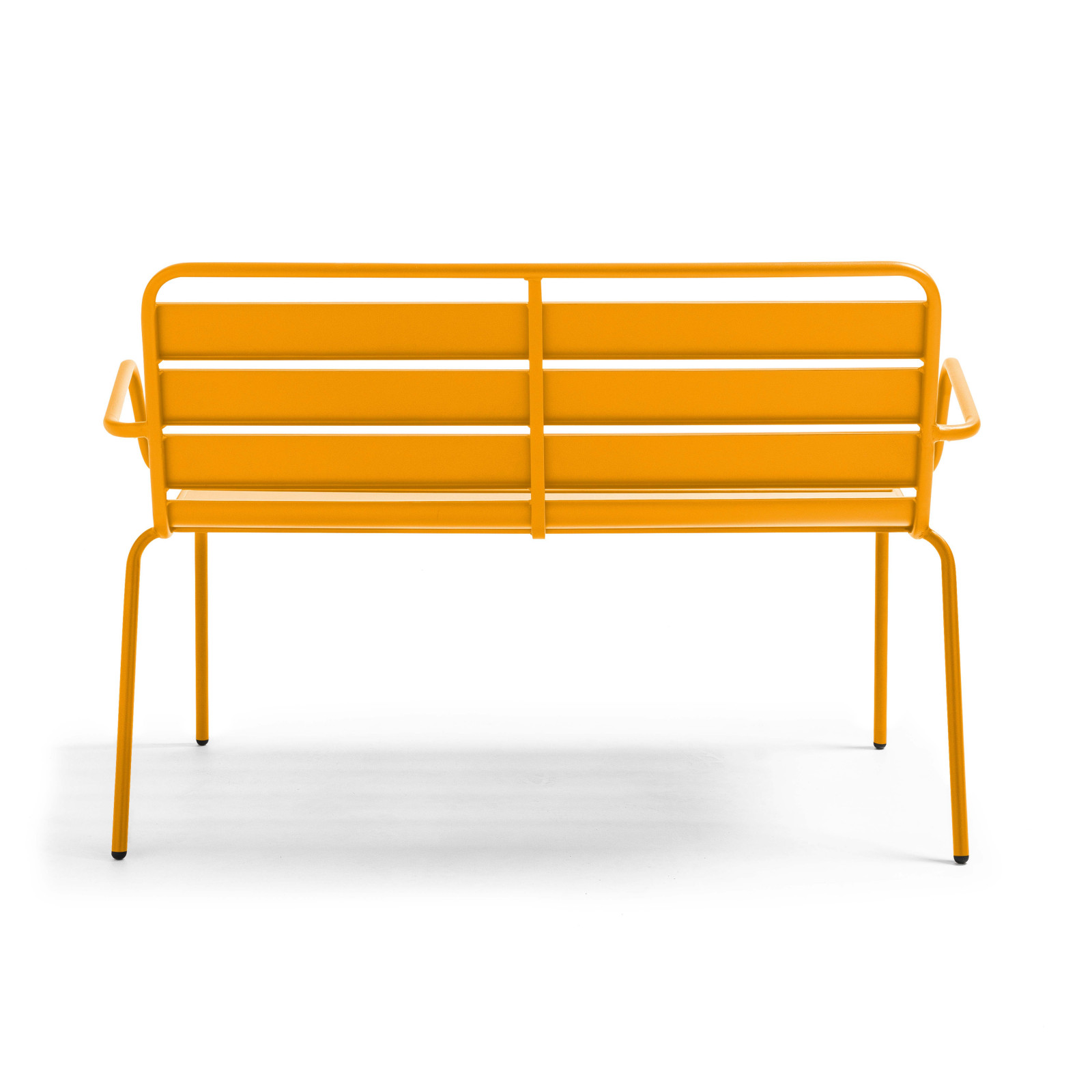 Banc de jardin jaune en métal