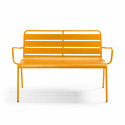 Banc métal de jardin jaune
