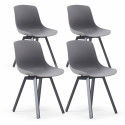 Lot de 4 chaises scandinaves Gris