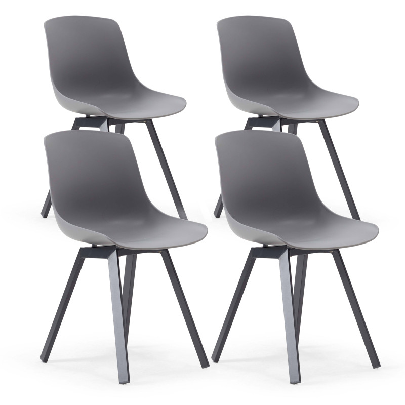 Lot de 4 chaises scandinaves Gris