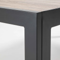 Table contemporaine rectangulaire en aluminium et céramique