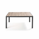 Table moderne rectangulaire en aluminium et céramique