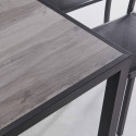 Table moderne rectangulaire en aluminium et céramique bois grisé