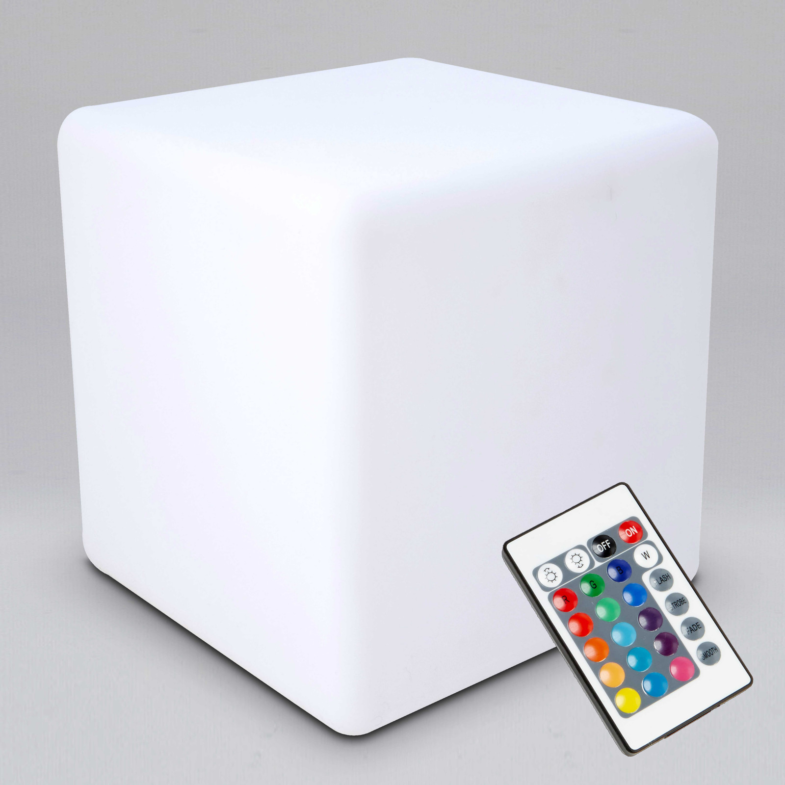 Cube Lumineux LED 20cm, Lampe de Table sans Fil avec Télécommande