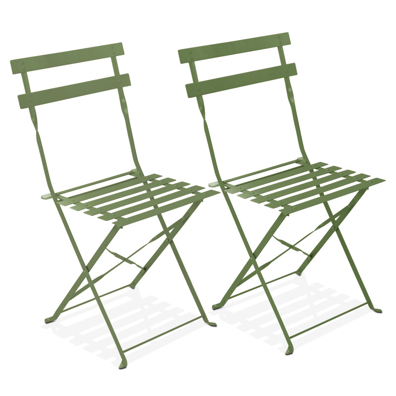 Lot de 2 chaises de jardin cactus en métal