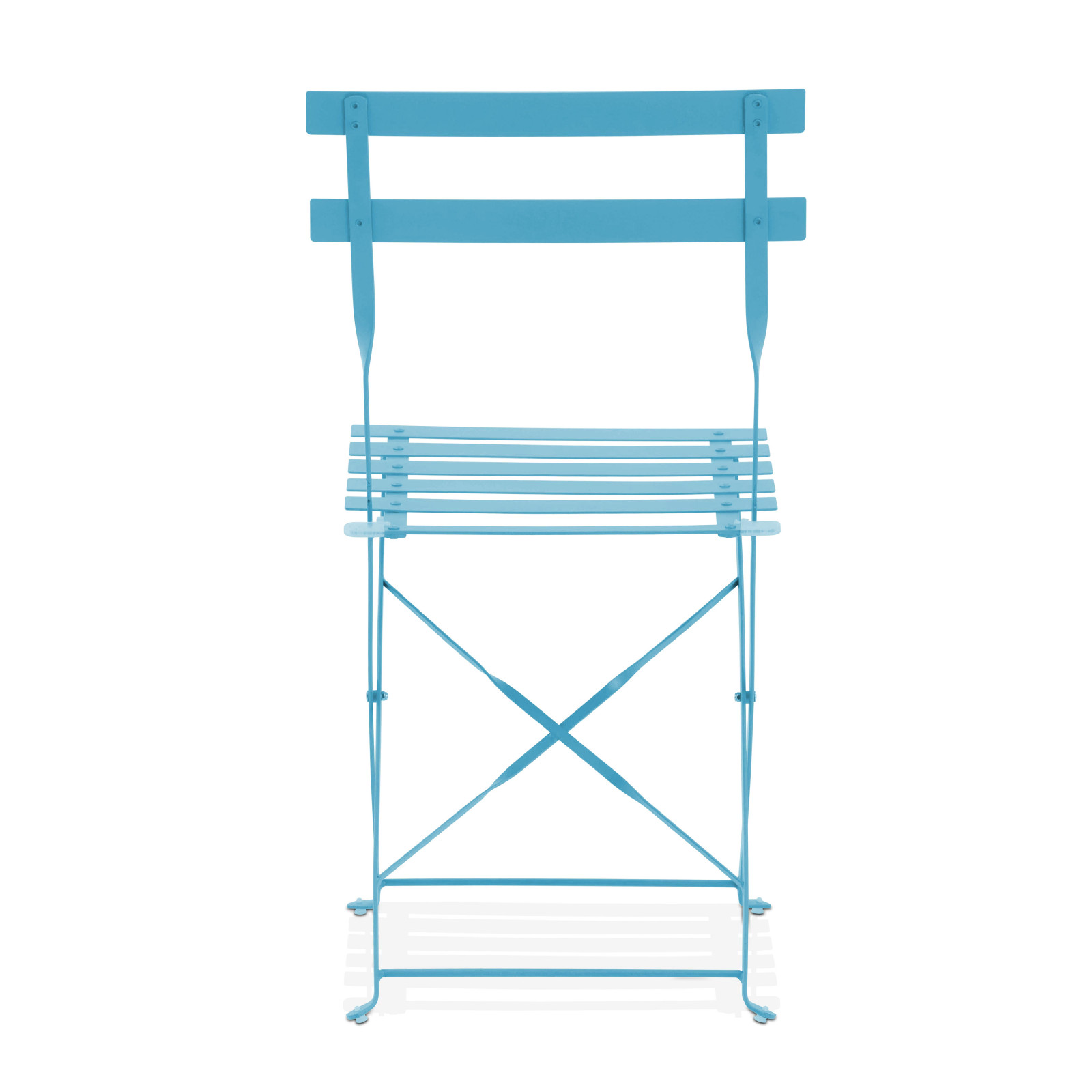 Chaise de jardin bleue en métal