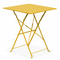 Table bistro pliante JAUNE en métal