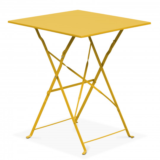 Table de jardin bistrot carrée en métal pliante 2 places | Oviala