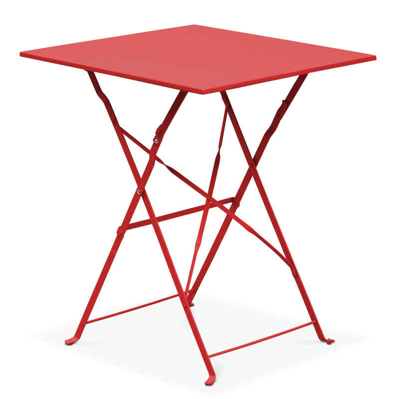 Table bistro pliante ROUGE en métal