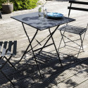 Table de jardin GRISE en métal