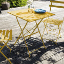 Table de jardin JAUNE en métal