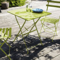 Table de jardin VERTE en métal