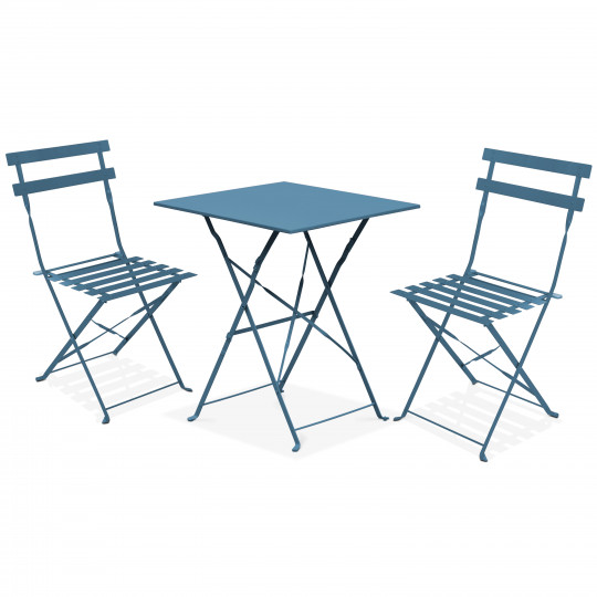 Ensemble table et chaises bistro pliant PACIFIC en métal