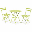Ensemble table et chaises bistro pliant VERTE en métal