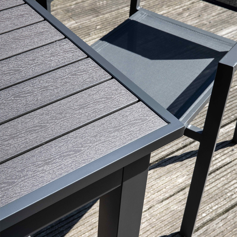 Table de jardin extensible en aluminium et bois composite 8 à 14 personnes 200/300x97 cm (7/7)