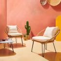 Fauteuil de jardin en rotin synthétique avec coussins - Lot de 2 (2/10)