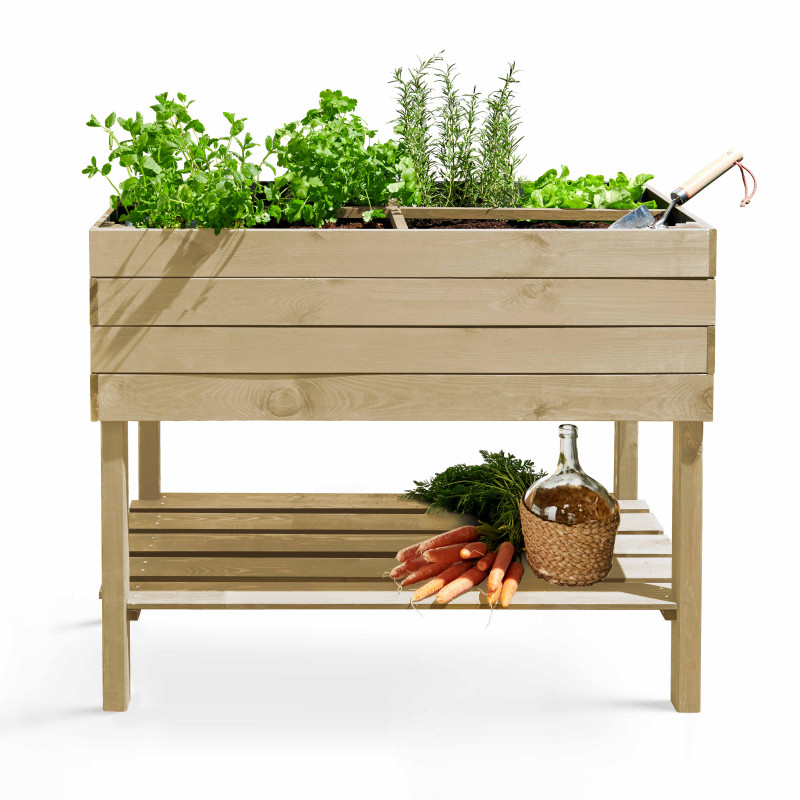 Potager bois rectangulaire sur pied - Topi