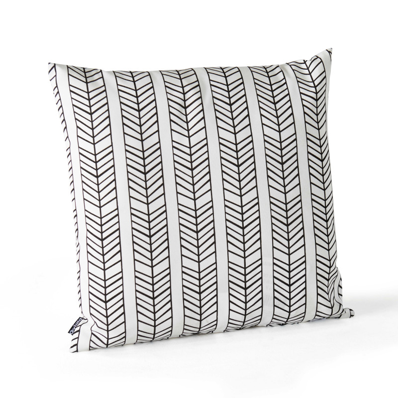 Coussin outdoor déco motif BLANC ET NOIR