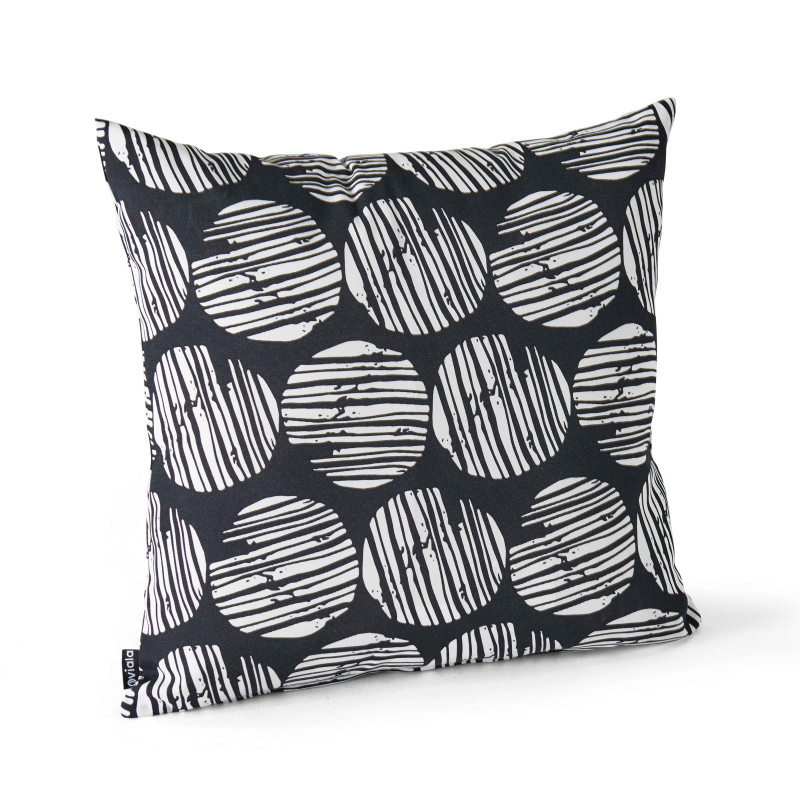 Coussin outdoor déco motif NOIR ET BLANC