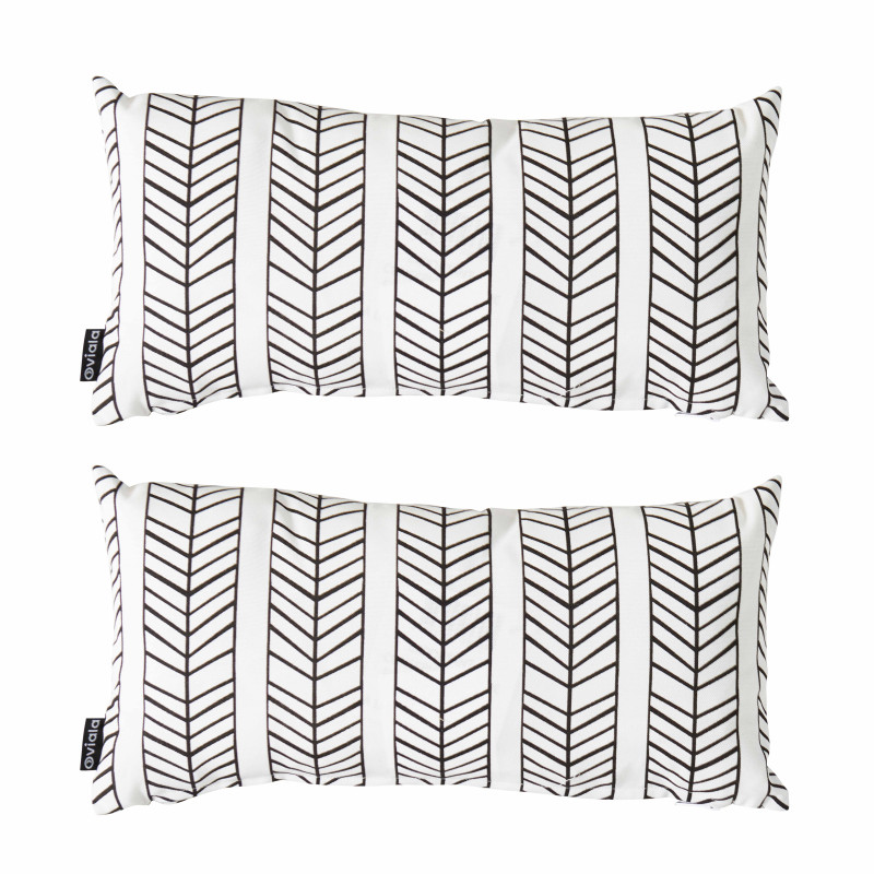 Lot de 2 petits coussins de décoration rectangulaire à motifs | Oviala