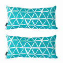 Lot de 2 petits coussins de jardin BLEU ET BLANC