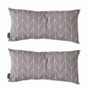 Lot de 2 petits coussins de jardin GRIS ET BLANC