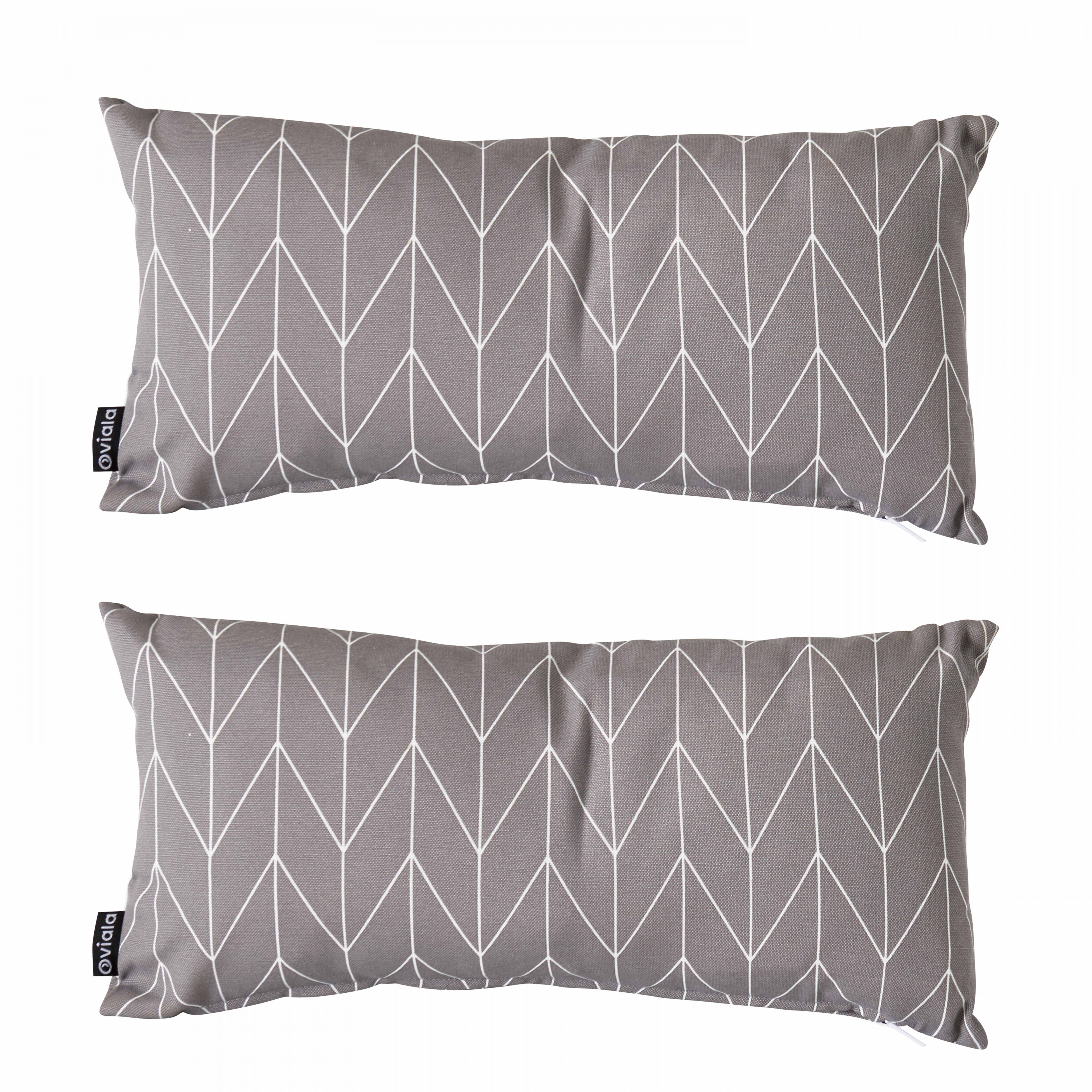 Lot de 2 petits coussins de décoration rectangulaire à motifs (40 x 20 x 8 cm)
