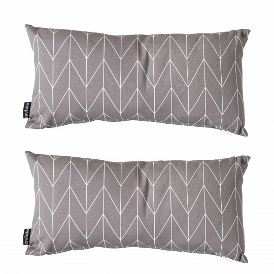 Petits coussins extérieurs rectangulaires à motifs 40x20 cm - Lot de 2 | Oviala