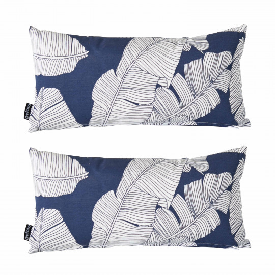 Petits coussins extérieurs rectangulaires à motifs 40x20 cm - Lot de 2 | Oviala