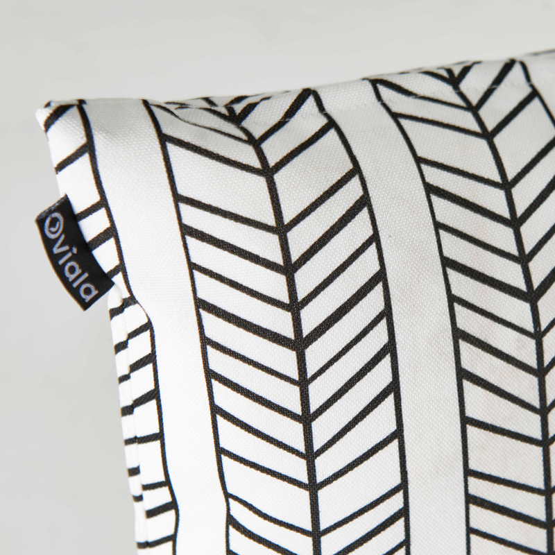Focus coussin outdoor motifs BLANC ET NOIR