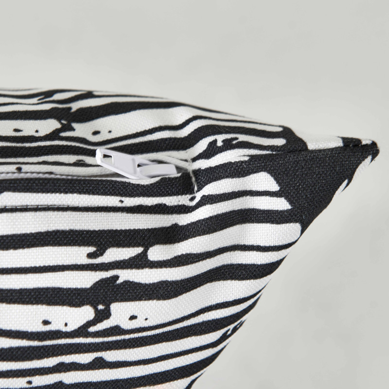 Focus coussin outdoor motifs NOIR ET BLANC