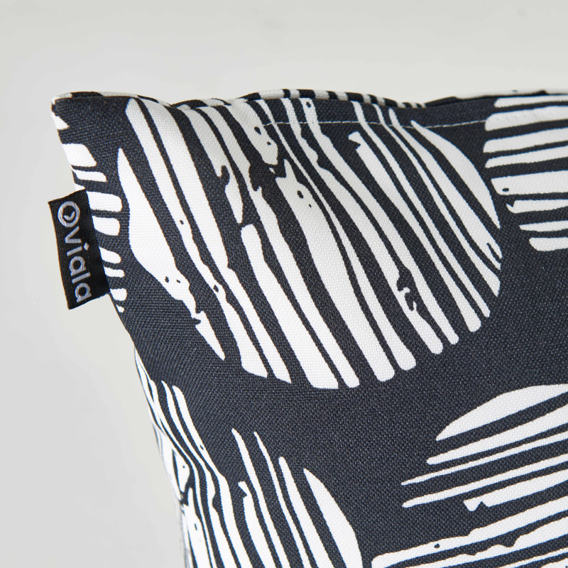 Focus coussin outdoor motifs NOIR ET BLANC