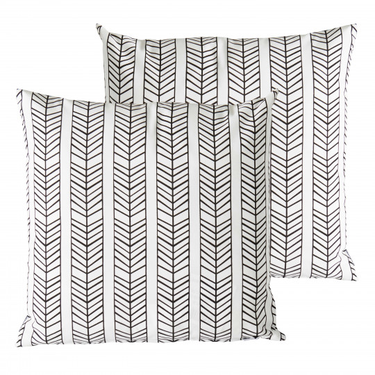 Lot de 2 coussins carrés BLANC ET NOIR