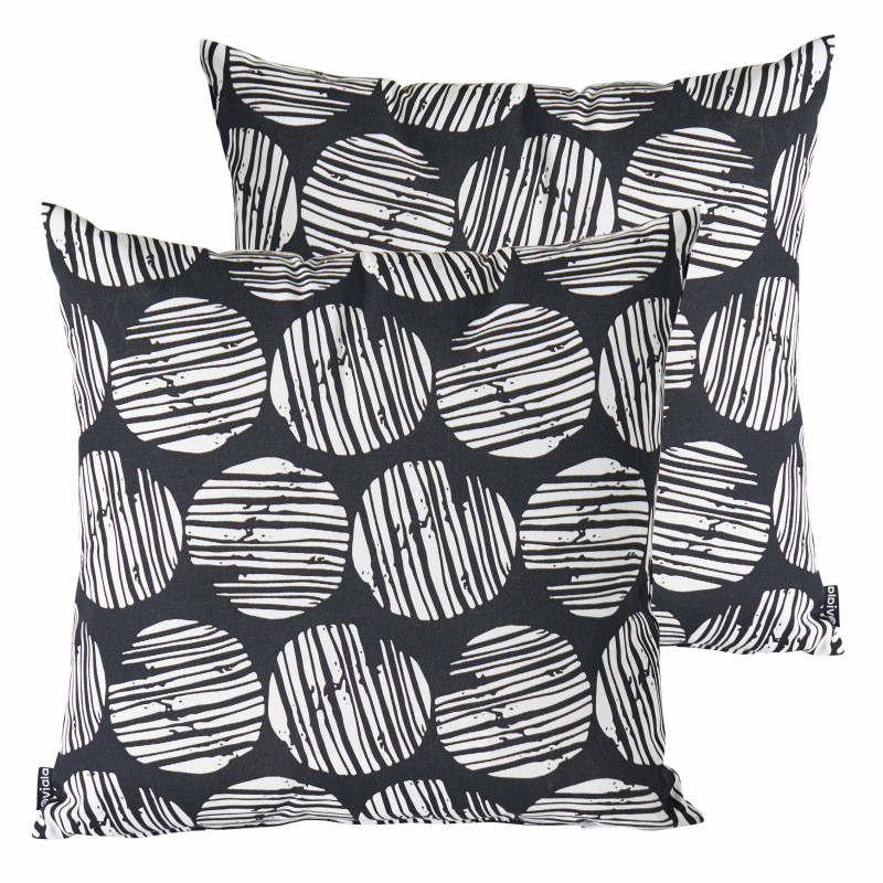 Lot de 2 coussins carrés NOIR ET BLANC