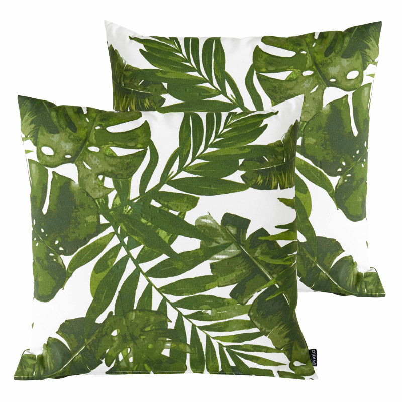 Lot de 2 coussins carrés VERT ET BLANC