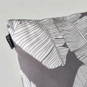 Focus coussin motif FLORAL GRIS ET BLANC