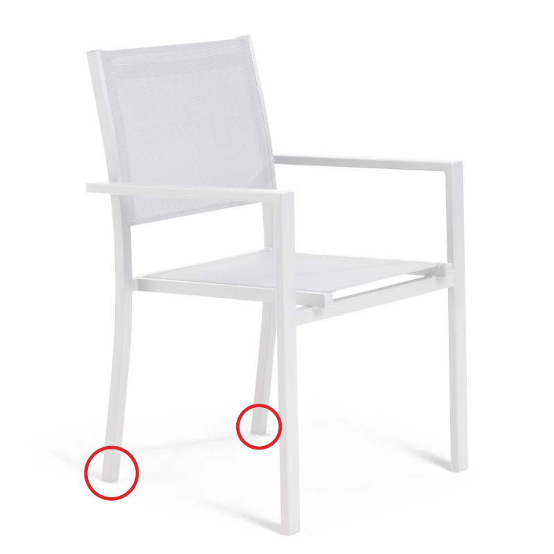 Lot de 2 embouts de protection pour pieds arrière BLANC (2/3)