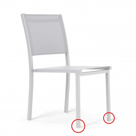 Embout de protection blanc pour chaise et fauteuil pieds avant