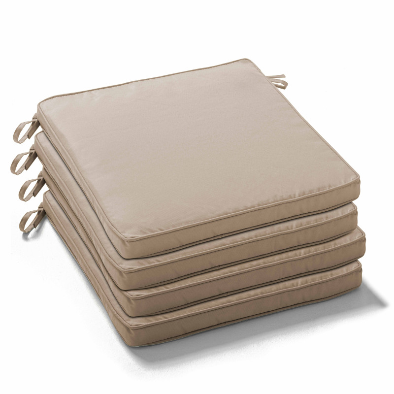 Lot de 4 galettes de chaises TAUPE