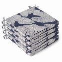 Lot de 4 galettes de chaises motifs bleu et blanc