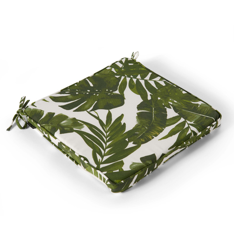 Galette de chaise 40 cm MOTIF VERT ET BLANC