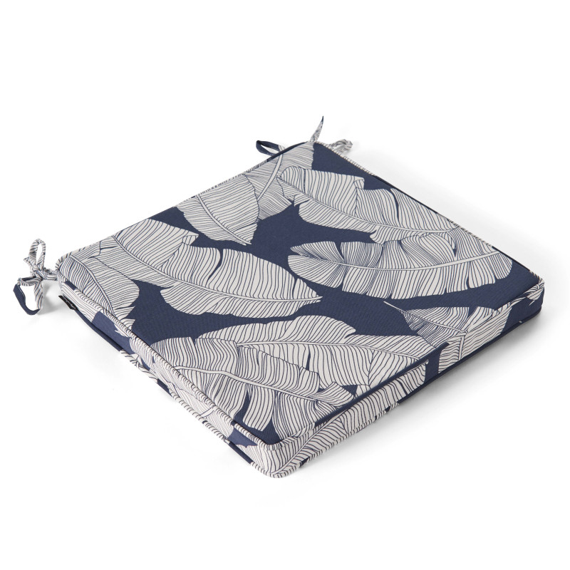Galette de chaise 40 cm MOTIF BLEU ET BLANC