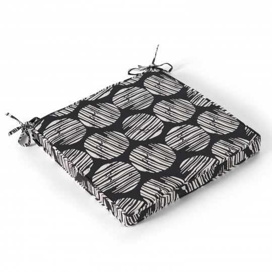 Galette de chaise 40 cm MOTIF NOIR ET BLAND