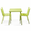 Table de jardin bistrot carrée en métal 70x70 cm et 2 chaises (1/7)