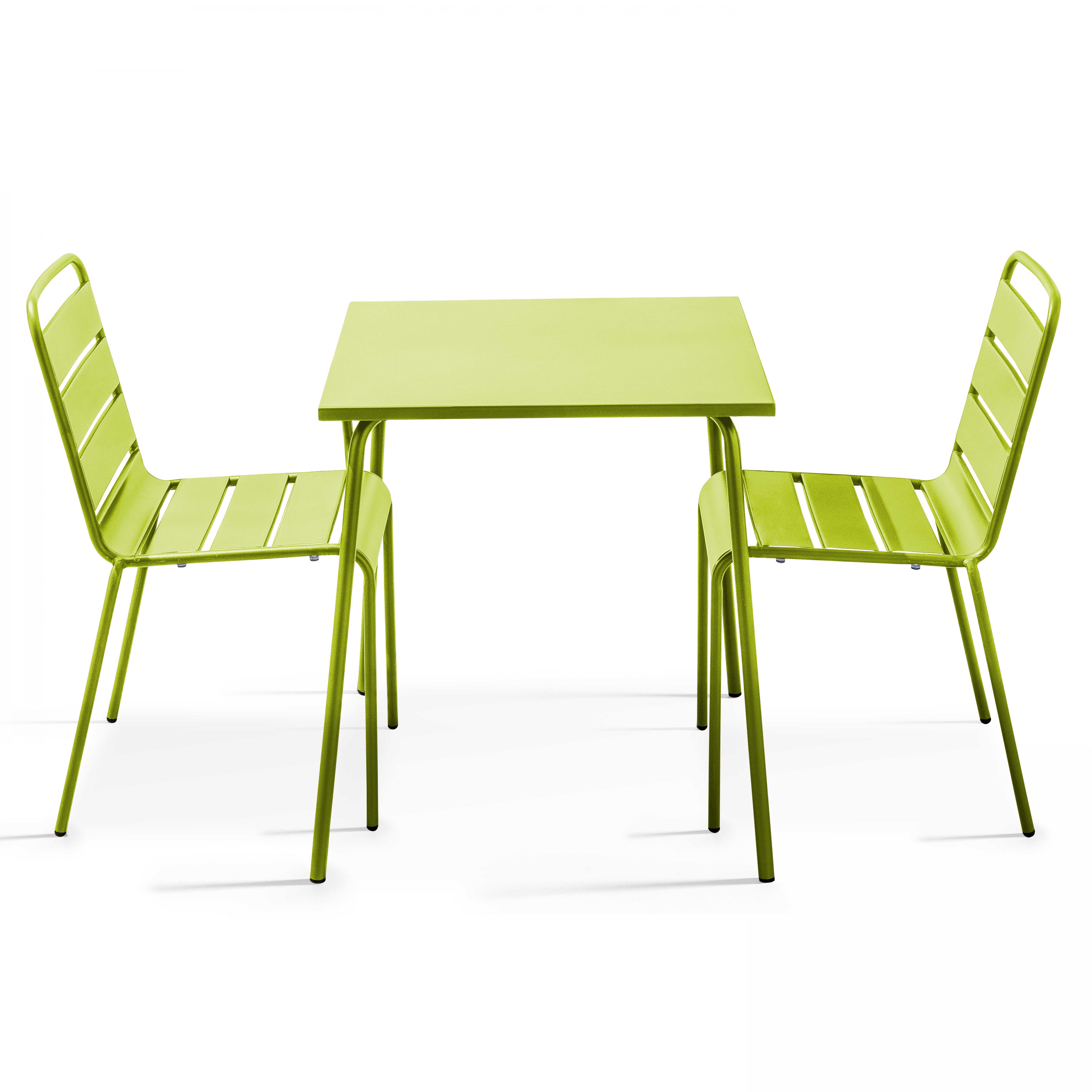 Ensemble table carrée (70 x 70 x 72 cm) et 2 chaises