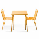 Table de jardin bistrot carrée 70 x 70 cm et 2 chaises en métal (1/7)
