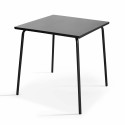 Table de jardin bistrot carrée 70 x 70 cm et 2 chaises en métal (2/8)
