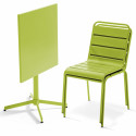 Table de jardin bistrot carrée inclinable en métal 70x70 cm et 2 chaises (1/12)