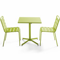 Table de jardin bistrot carrée inclinable en métal 70x70 cm et 2 chaises (1/12)