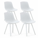 Chaises de jardin style scandinave en plastique et aluminium - Lot de 4 (1/8)